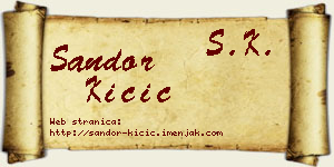 Šandor Kičić vizit kartica